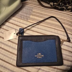 Coach Black and Blue Wristlet